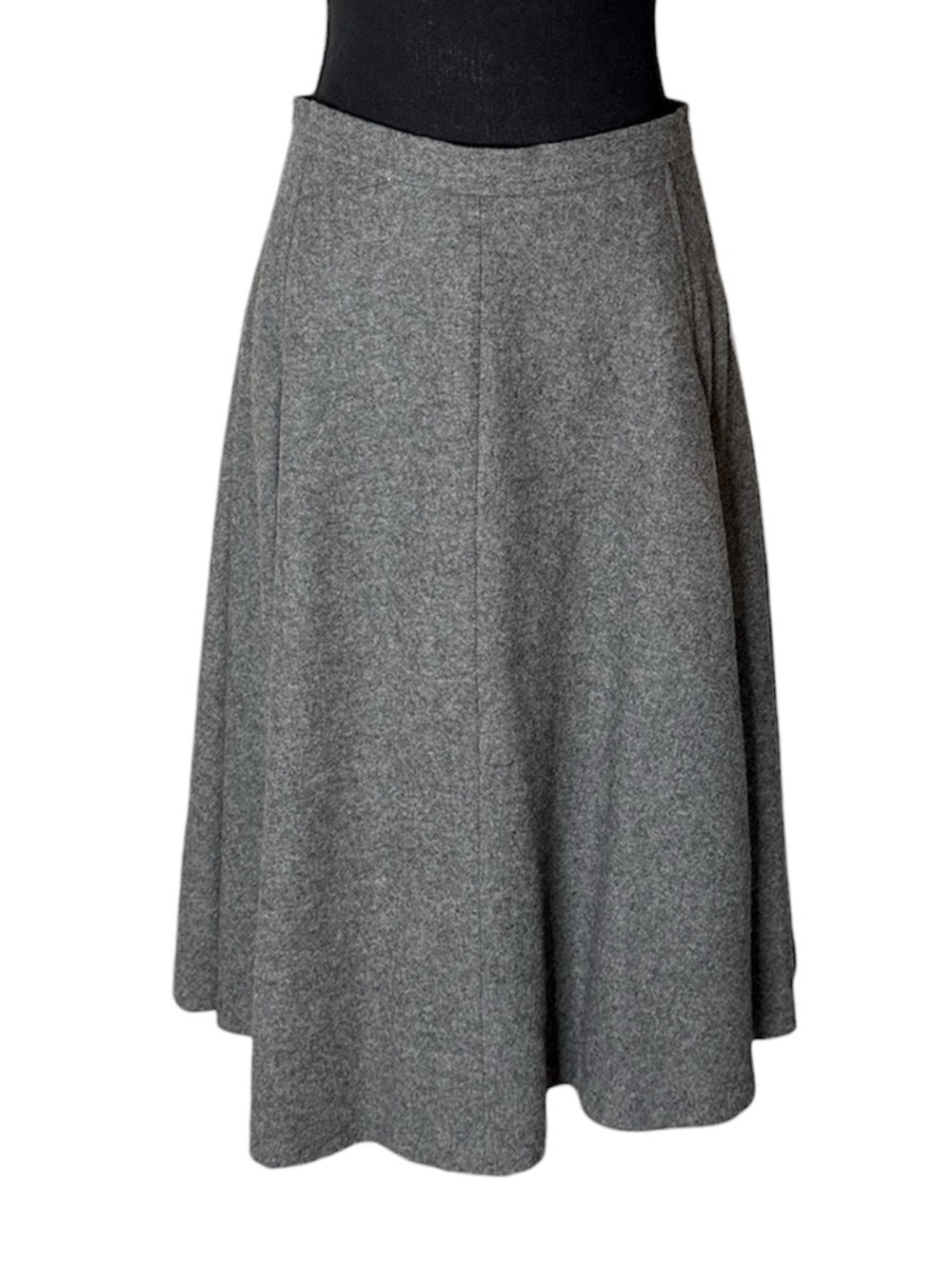 SPORTSCRAFT Vintage Grey Wool A-Line Midi Skirt Schoolgirl Teacher Sz Medium 14